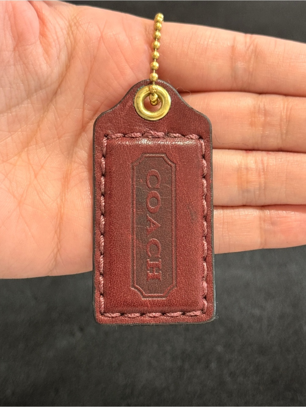2.5" Medium Y2K Coach Leather Key Fob Bag Charm Keychain Hang Tag/Hangtag